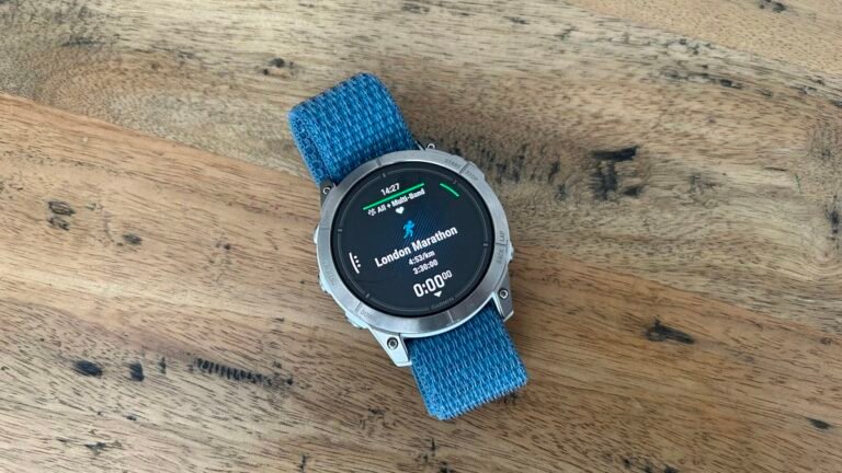 London Marathon PacePro starter screen on Garmin Epix Pro 51mm watch